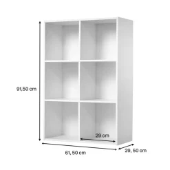 Meuble à 6 cases en bois blanc