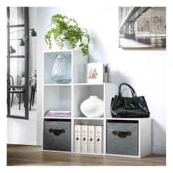 Meuble à 3 cases en bois blanc