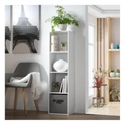 Meuble à 4 cases en bois blanc