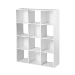 Meuble à 12 cases en bois Blanc