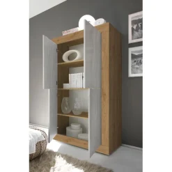 Meuble 4 portes effet bois blanc