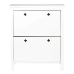 Meuble A Chaussures 2 Portes en Bois blanc