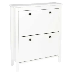 Meuble A Chaussures 2 Portes en Bois blanc