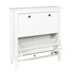 Meuble A Chaussures 2 Portes en Bois blanc
