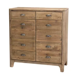 Meuble ANDRIAN 2 Tiroirs 2 Portes Avec Deco Faux Tiroirs Bois Pin Recyclé