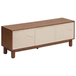 Meuble bas 2 portes 4 étagères Jilani marron