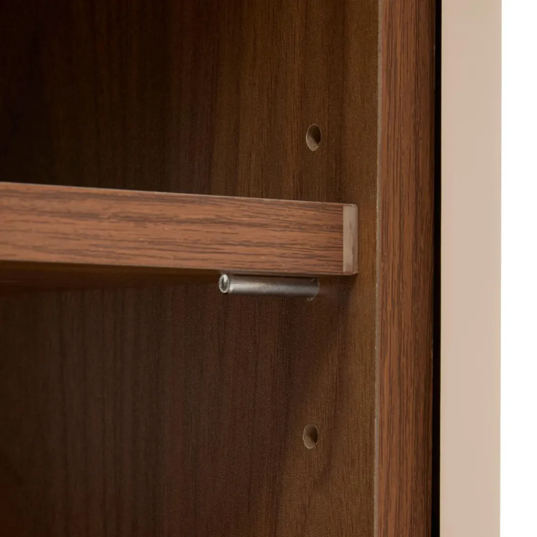 Meuble bas 2 portes 4 étagères Jilani marron