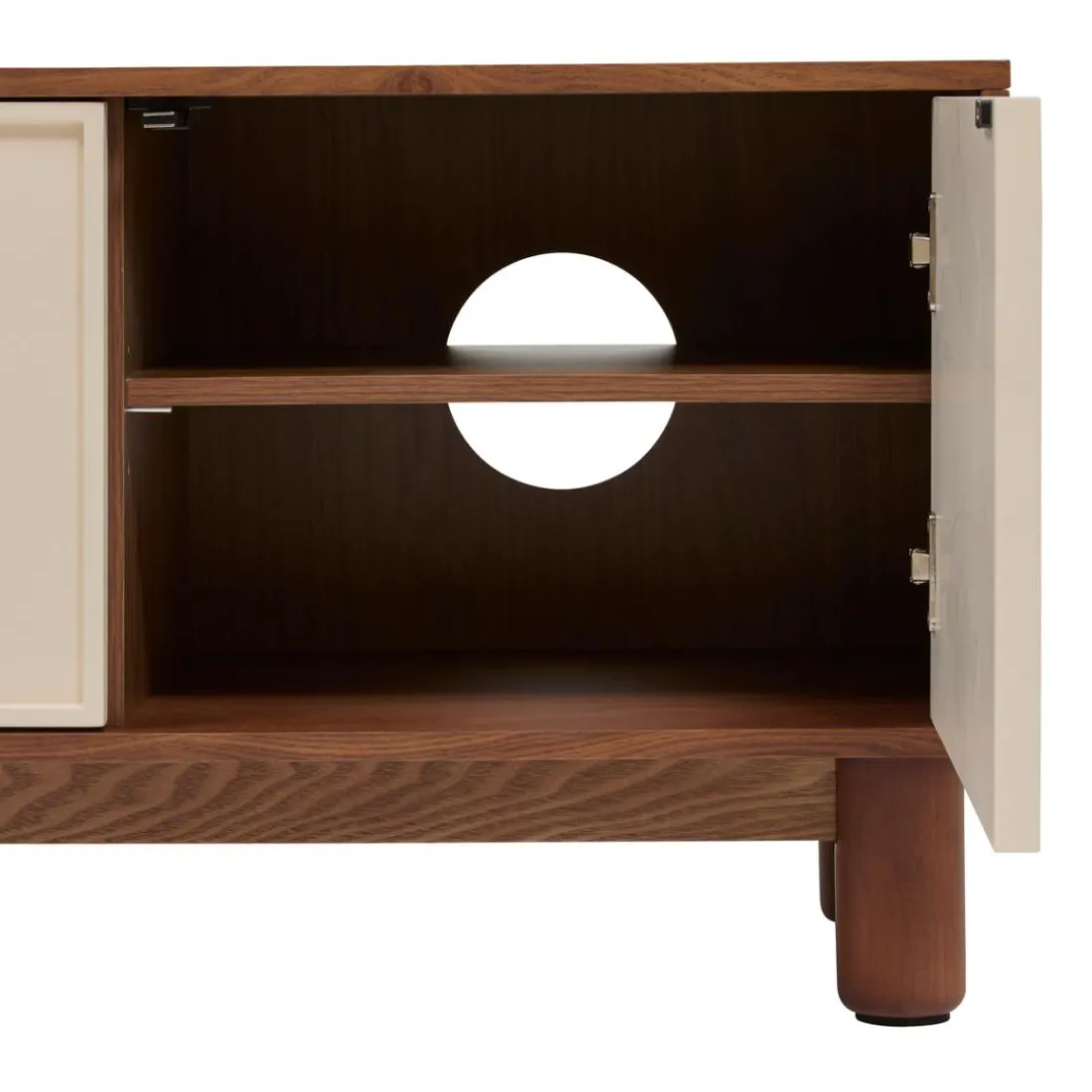 Meuble bas 2 portes 4 étagères Jilani marron