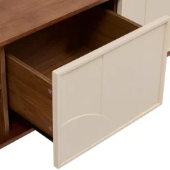 Meuble bas 2 portes 4 étagères Jilani marron