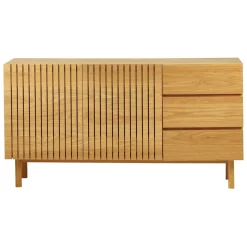 Meuble bas 2 portes 3 tiroirs naturel