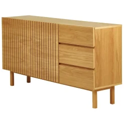 Meuble bas 2 portes 3 tiroirs naturel