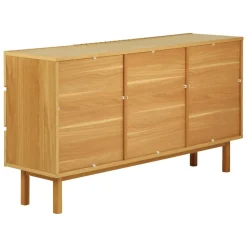 Meuble bas 2 portes 3 tiroirs naturel