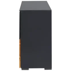 Meuble bas 5 portes chêne naturel et laqué anthracite