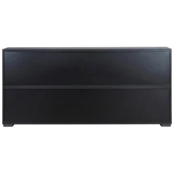 Meuble bas 5 portes chêne naturel et laqué anthracite