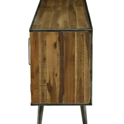 Meuble bas 3 tiroirs, 2 portes en bois Naturel foncé