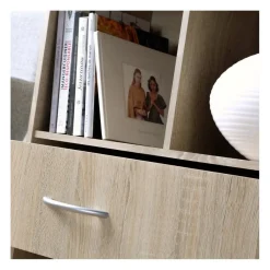 Meuble de rangement à 4 cases avec 1 tiroir Beige