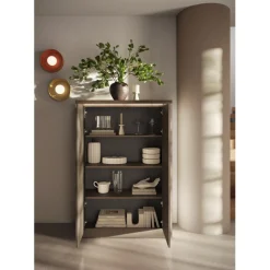 Meuble de rangement 4 portes ISCHIA avec éclairage LED intégré