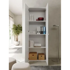 Meuble de rangement 2 portes 3 étagères