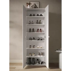 Meuble de rangement 2 portes 10 étagères reglable