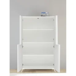 Meuble de rangement blanc lacqué brillant