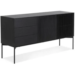 Meuble de rangement design 'CONVIV' en bois noir