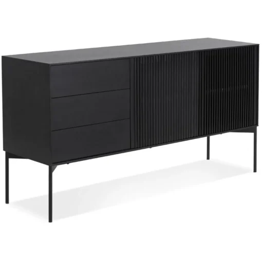 Meuble de rangement design 'CONVIV' en bois noir