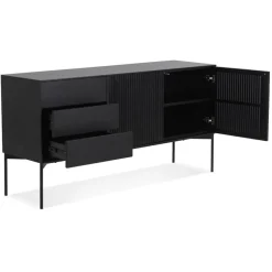 Meuble de rangement design 'CONVIV' en bois noir