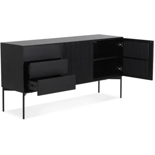 Meuble de rangement design 'CONVIV' en bois noir