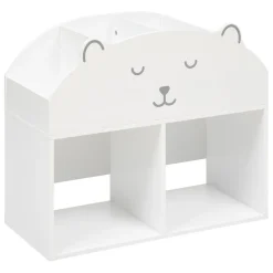 Meuble de rangement ourson 56x30cm en bois blanc