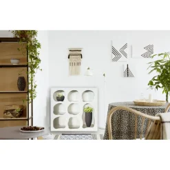 Meuble de rangement style naturel organique Salavador Blanc