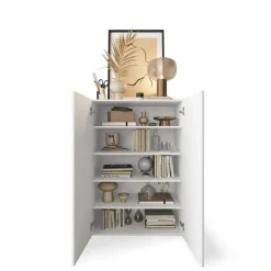 Meuble de rangement Villaricca 2 Portes blanc serigraphie Miroir