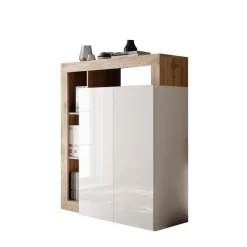 Meuble de rangementavec étagère-bureau 2 portes 2 étagères niches