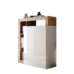 Meuble de rangementavec étagère-bureau 2 portes 2 étagères niches