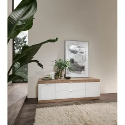 Meuble de TV lowboard 2 portes chene cadiz