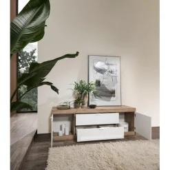 Meuble de TV lowboard 2 portes chene cadiz