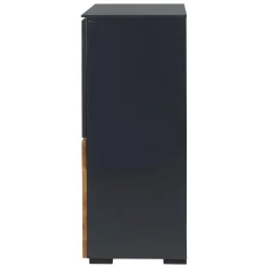 Meuble haut 4 portes chêne naturel et laqué anthracite