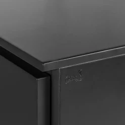 Meuble haut 4 portes chêne naturel et laqué anthracite