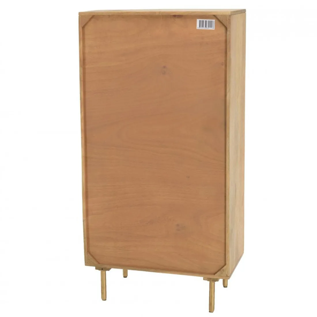 Meuble haut marron 2 portes bois de manguier cannage naturel ISA