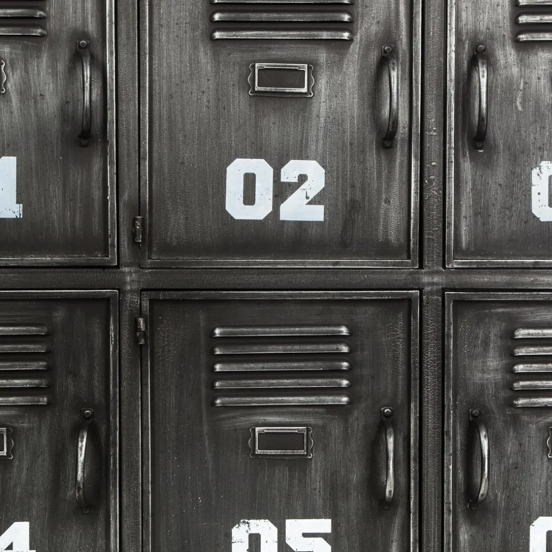 Meuble métal 6 portes Sevin Noir