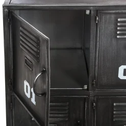 Meuble métal 6 portes Sevin Noir