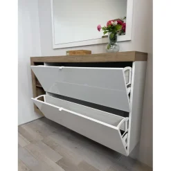 Meuble porte chassures 2 portes battantes suspendu
