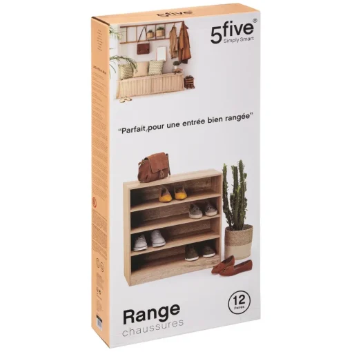 Meuble range-chaussures x13 effet bois naturel
