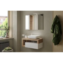 Meuble salle de bain Ancona suspendu 92 cm