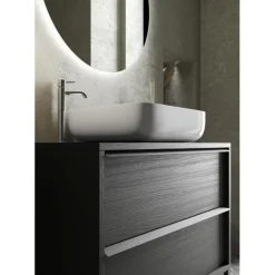 Meuble salle de bain sur pieds coloris Frêne Noir