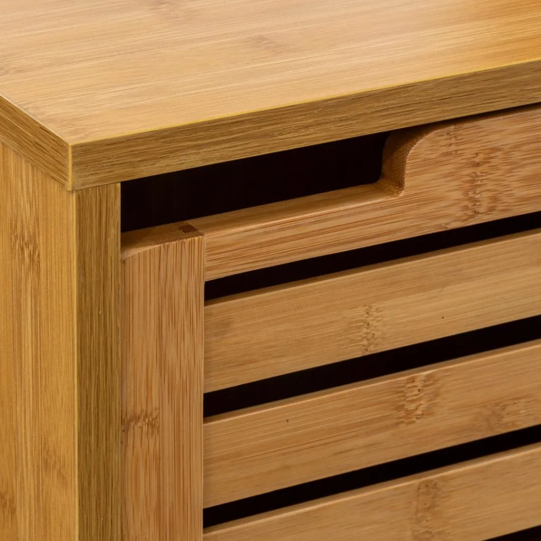 Meuble étagère 1 porte en bambou