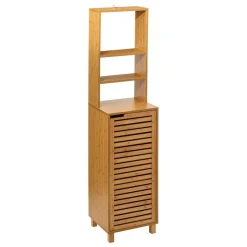 Meuble étagère 1 porte en bambou