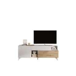 Meuble TV 180 cm blanc laqué