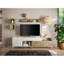 Meuble TV 241 cm Blanc laqué