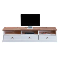 Meuble TV 3 grands tiroirs en pin massif