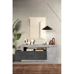 Meuble TV Lowboard 1 porte et 2 tiroirs